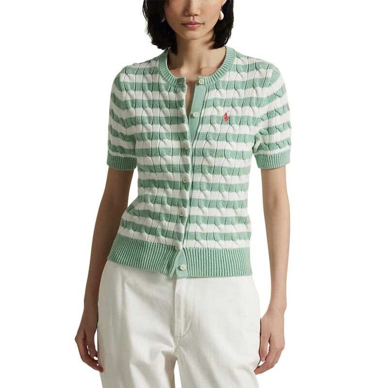 Polo Ralph Lauren Striped Cable Knit Short Sleeve Cardigan image number 0